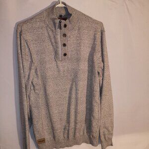 Point Zero Collection Men's 1/4 Zip & Button Closure Long Sleeve Sweater